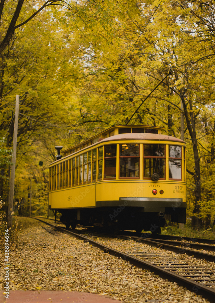 Como-Harriet streetcar in Minneapolis, Minnesota on an autumn day
