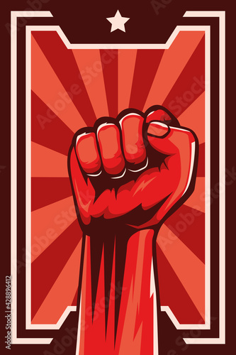 hand fist revolution poster