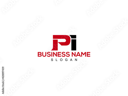 PI Letter Logo, pi logo icon vector for business