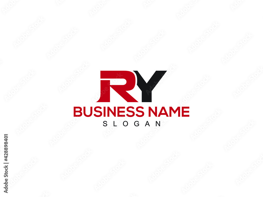 RY Letter Logo, ry logo icon vector for business - obrazy, fototapety, plakaty 