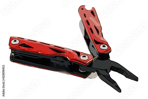 Multi tool pliers pocket knife vector illustration 