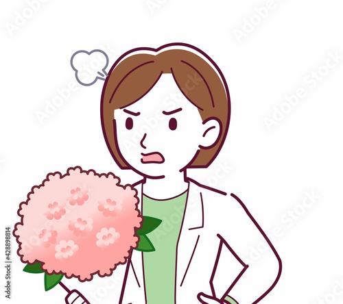 Young woman in a lab coat