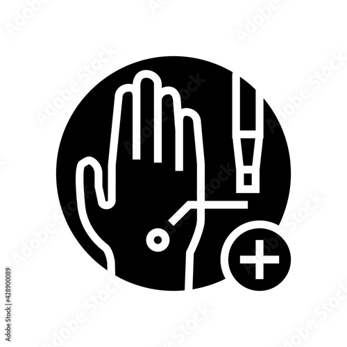 skin biopsy glyph icon vector. skin biopsy sign. isolated contour symbol black illustration