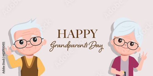 International grandparents day illustration cartoon vector