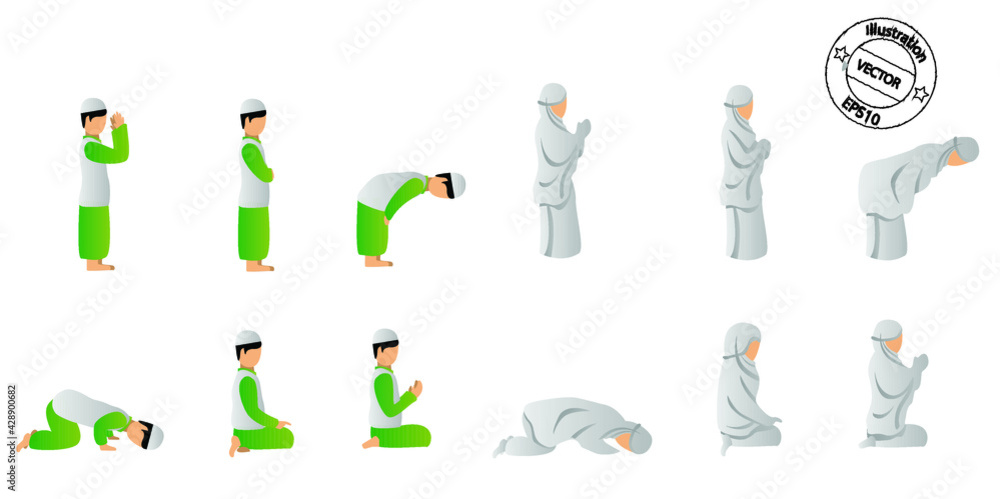 Namaz. Muslim person