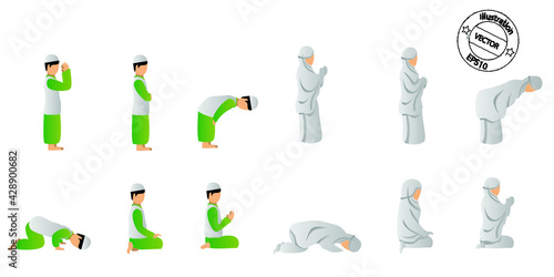 Namaz. Muslim person
