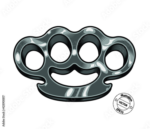 brass knuckles on white background.
 
