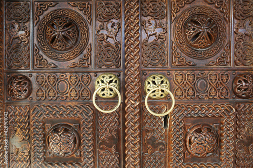 Принти на полотні Traditional door in Monastery of Saint Jovan Bigorski at Mavrovo National Park, Macedonia