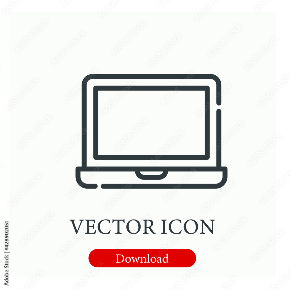 Monitor vector icon. Editable stroke. Linear style sign for use on web design and mobile apps, logo. Symbol illustration. Pixel vector graphics - Vector Monitor vector icon. Editable stroke. Linear style sign for use on web design and mobile apps, logo. Symbol illustration. Pixel vector graphics - Vector