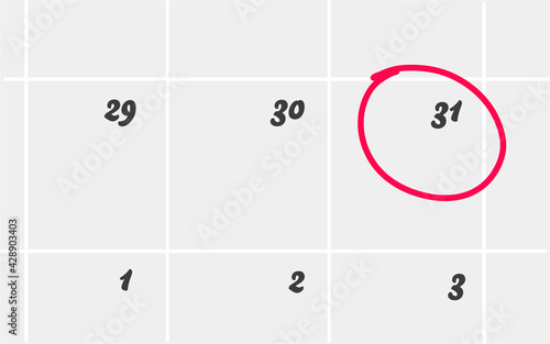 Payday Circled Date on a Calendar. Vector Illustration Image. Salary and Paycheck Concept.