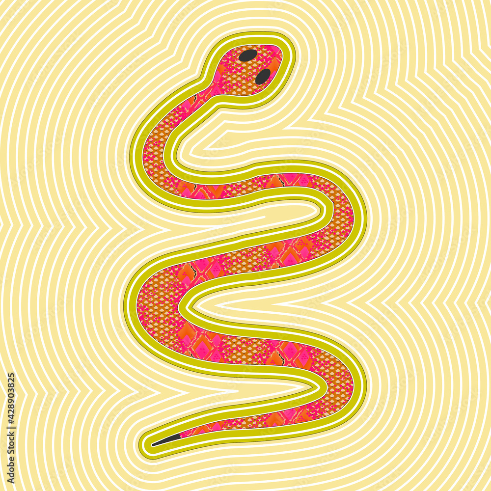 Stylish snake digital vector art. Stylish snake digital vector art.