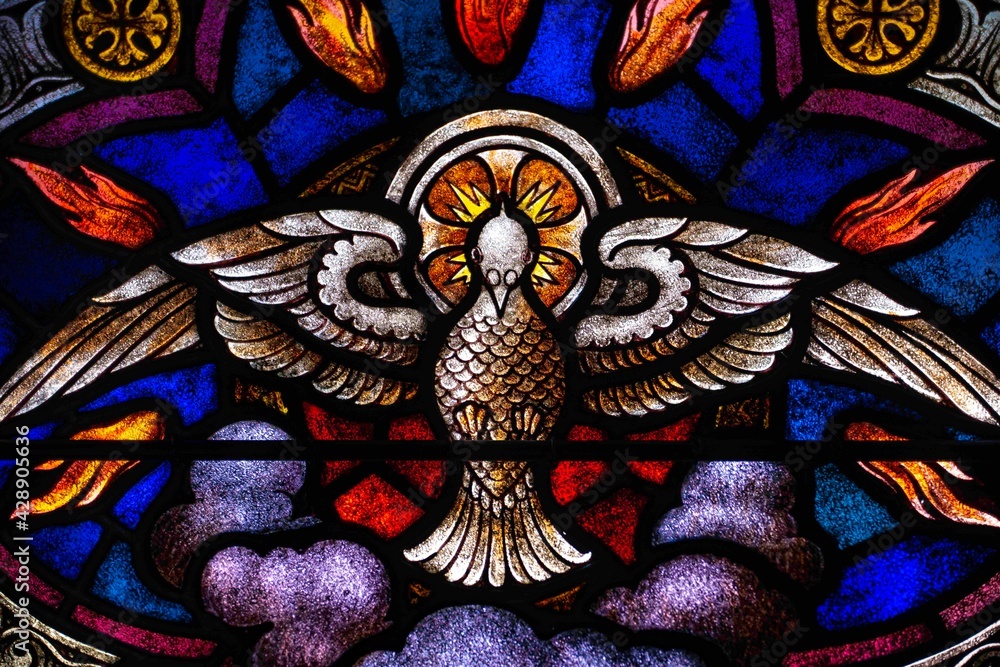 Fototapeta premium stained glass in Bishop's palace in Galveston
