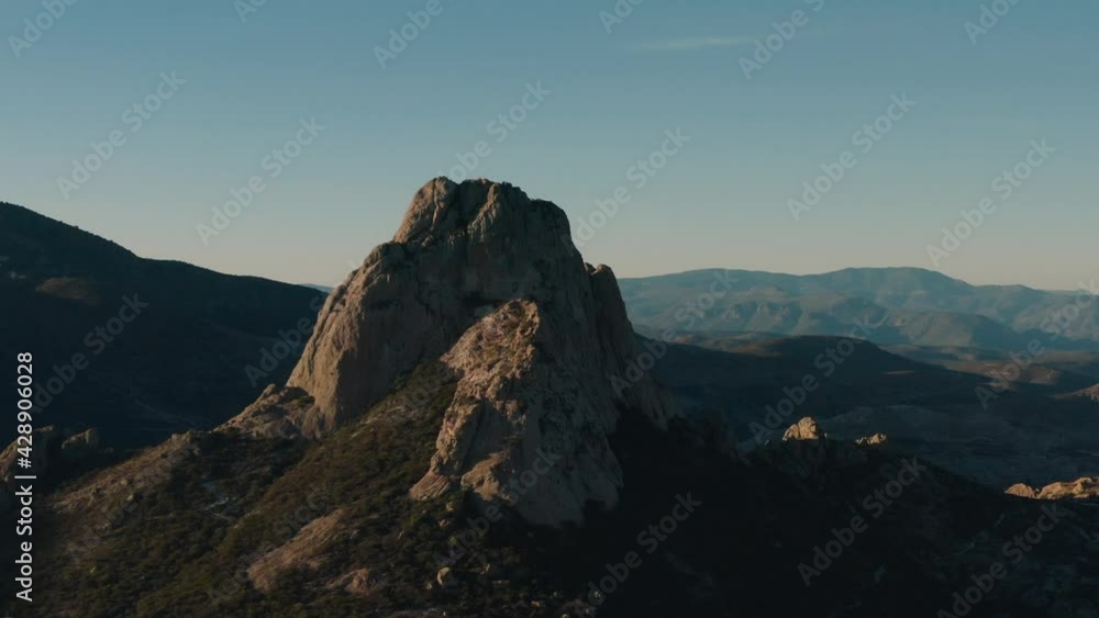shot with drone of la peña de bernal, cinematic 4k. shot with drone of la peña de bernal, cinematic 4k.