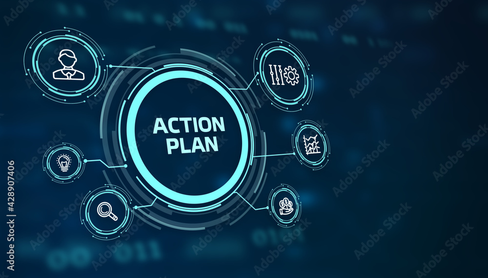 Business, Technology, Internet and network concept. Concept meaning proposed strategy or course of actions for certain time. Business, Technology, Internet and network concept. Concept meaning proposed strategy or course of actions for certain time.