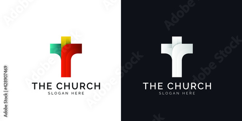 Illustrations of church logo design concept