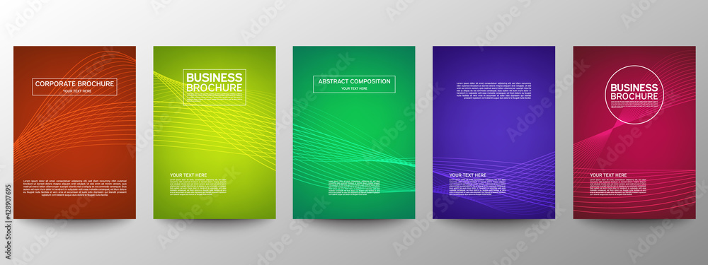 Cover geometric minimal. Set. Vector abstract line pattern for poster design. Set of templates for business brochures. Cool gradients. Graphic pattern for annual album backdrop. Cover geometric minimal. Set. Vector abstract line pattern for poster design. Set of templates for business brochures. Cool gradients. Graphic pattern for annual album backdrop.
