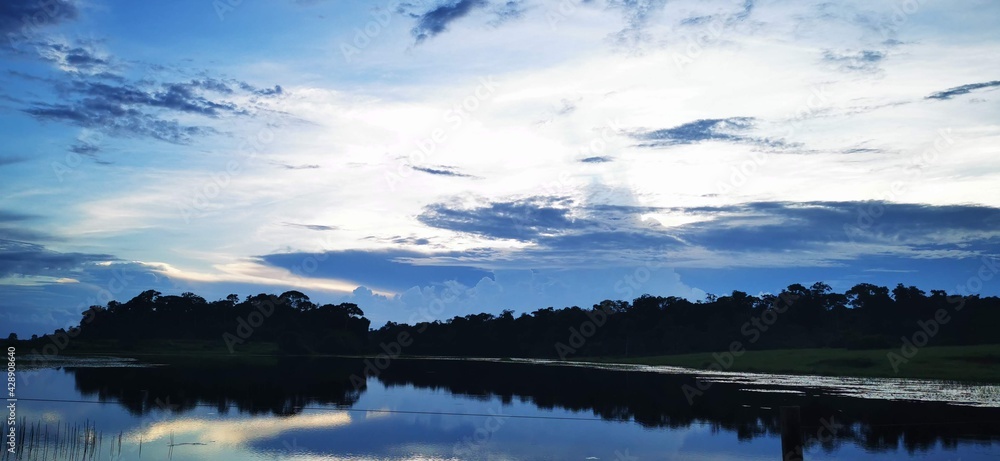 sunset in the lake