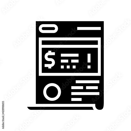 penalty law dictionary glyph icon vector. penalty law dictionary sign. isolated contour symbol black illustration