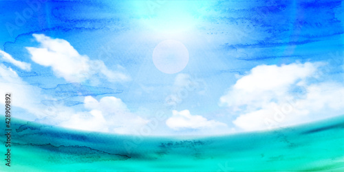 海　夏　風景　背景
