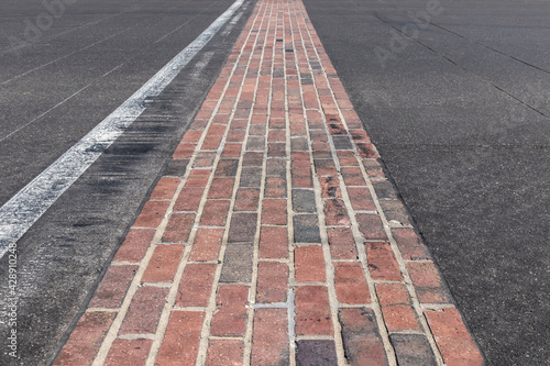 The Yard of Bricks at Indianapolis Motor Speedway. IMS is preparing for the Indy 500 and Brickyard 400 in the age of Social Distancing.