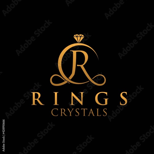 r ring crystals logo designs simple modern