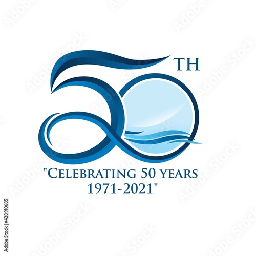 50 th simple logo designs modern for birthday
