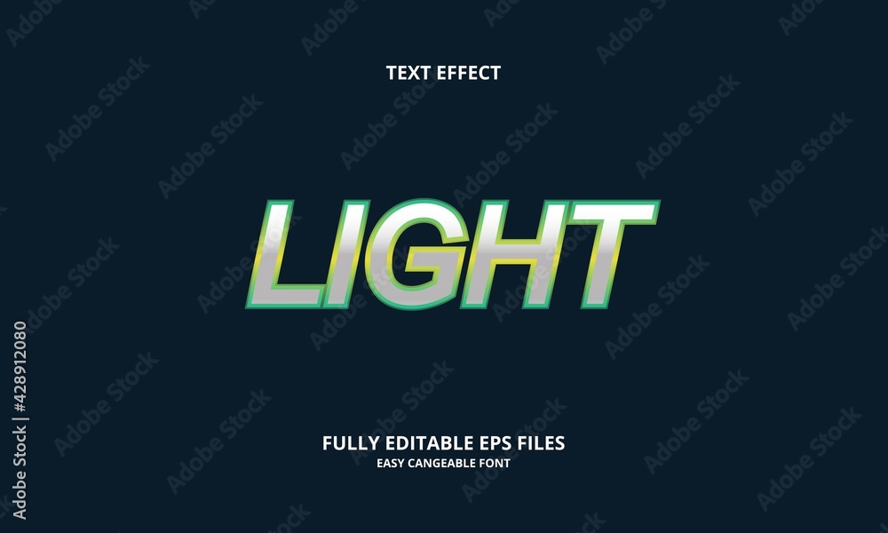 Editable text effect light title style