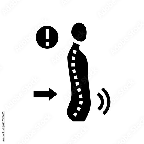 lordosis disease glyph icon vector. lordosis disease sign. isolated contour symbol black illustration