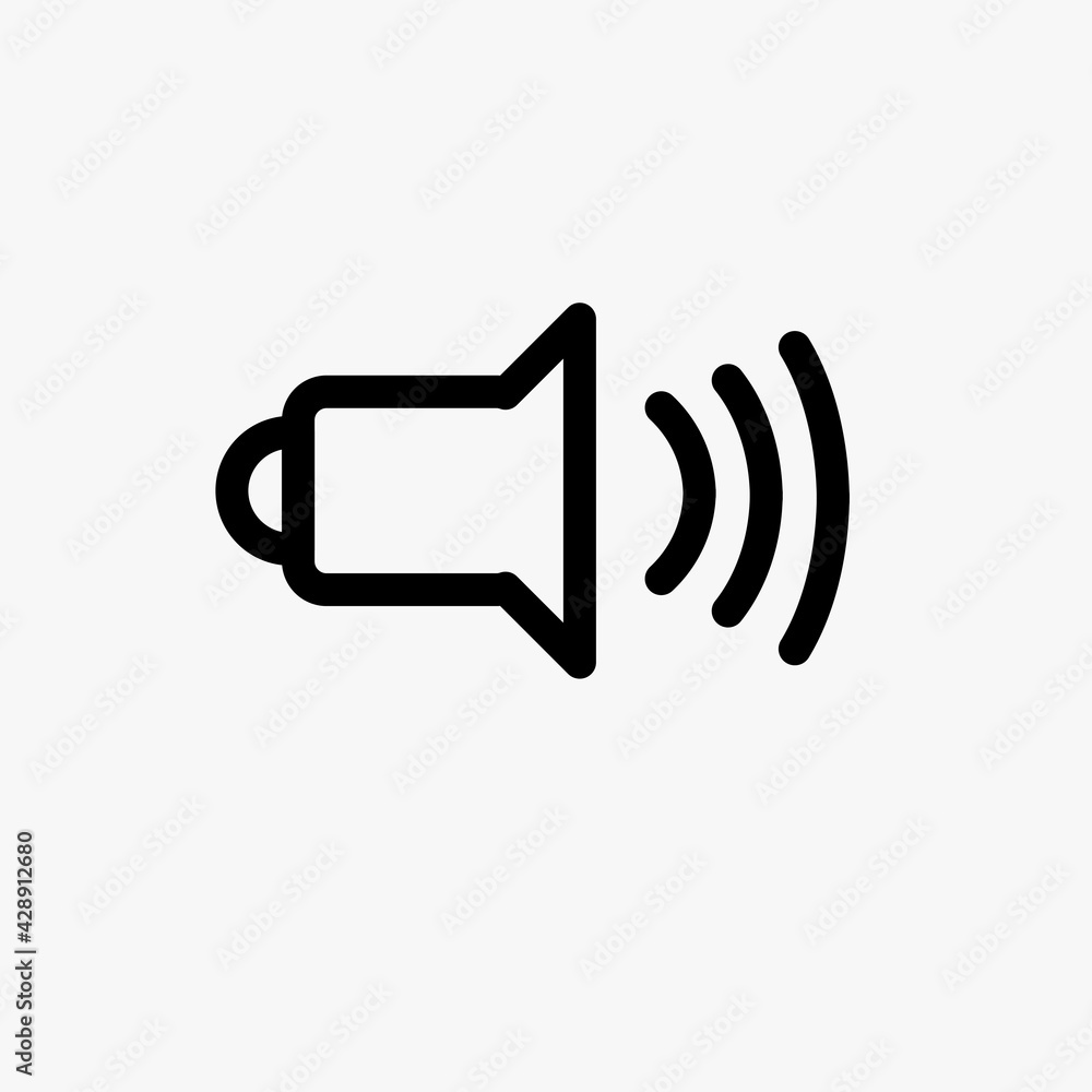 Sound vector icon, music volume symbol. Modern, simple flat vector illustration for web site or mobile app Sound vector icon, music volume symbol. Modern, simple flat vector illustration for web site or mobile app