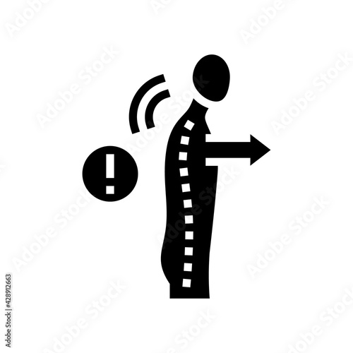 slouch scoliosis glyph icon vector. slouch scoliosis sign. isolated contour symbol black illustration