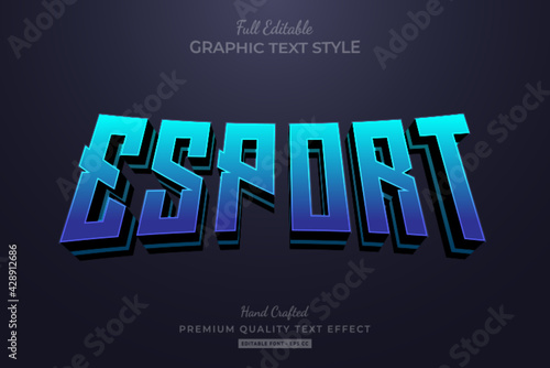 Esport Team Blue Editable Text Effect Font Style