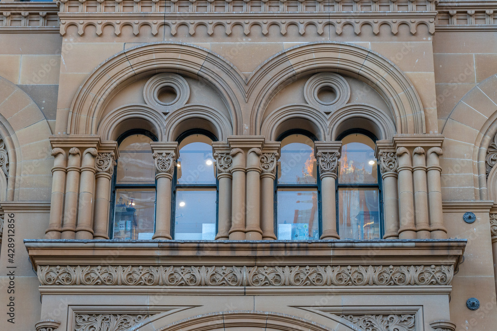 Facade of historical building in Sydney Australia