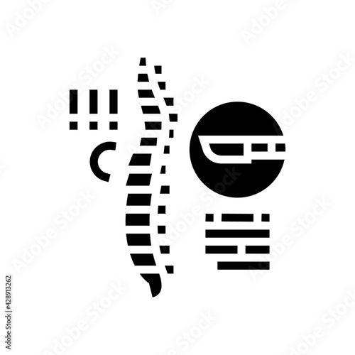 surgery scoliosis glyph icon vector. surgery scoliosis sign. isolated contour symbol black illustration