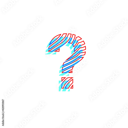 question symbol textured curved line effect with print appearance