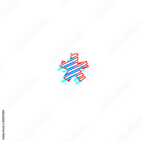 asterisk symbol textured curved line effect with print appearance