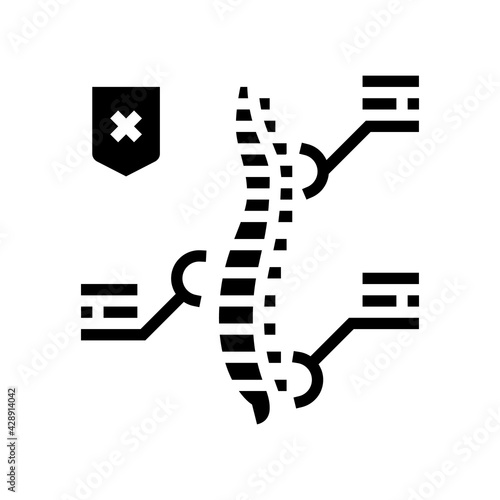 symptoms scoliosis glyph icon vector. symptoms scoliosis sign. isolated contour symbol black illustration