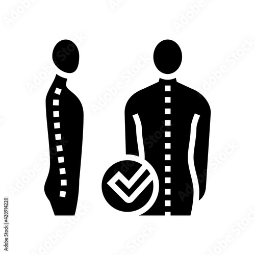 correct posture glyph icon vector. correct posture sign. isolated contour symbol black illustration