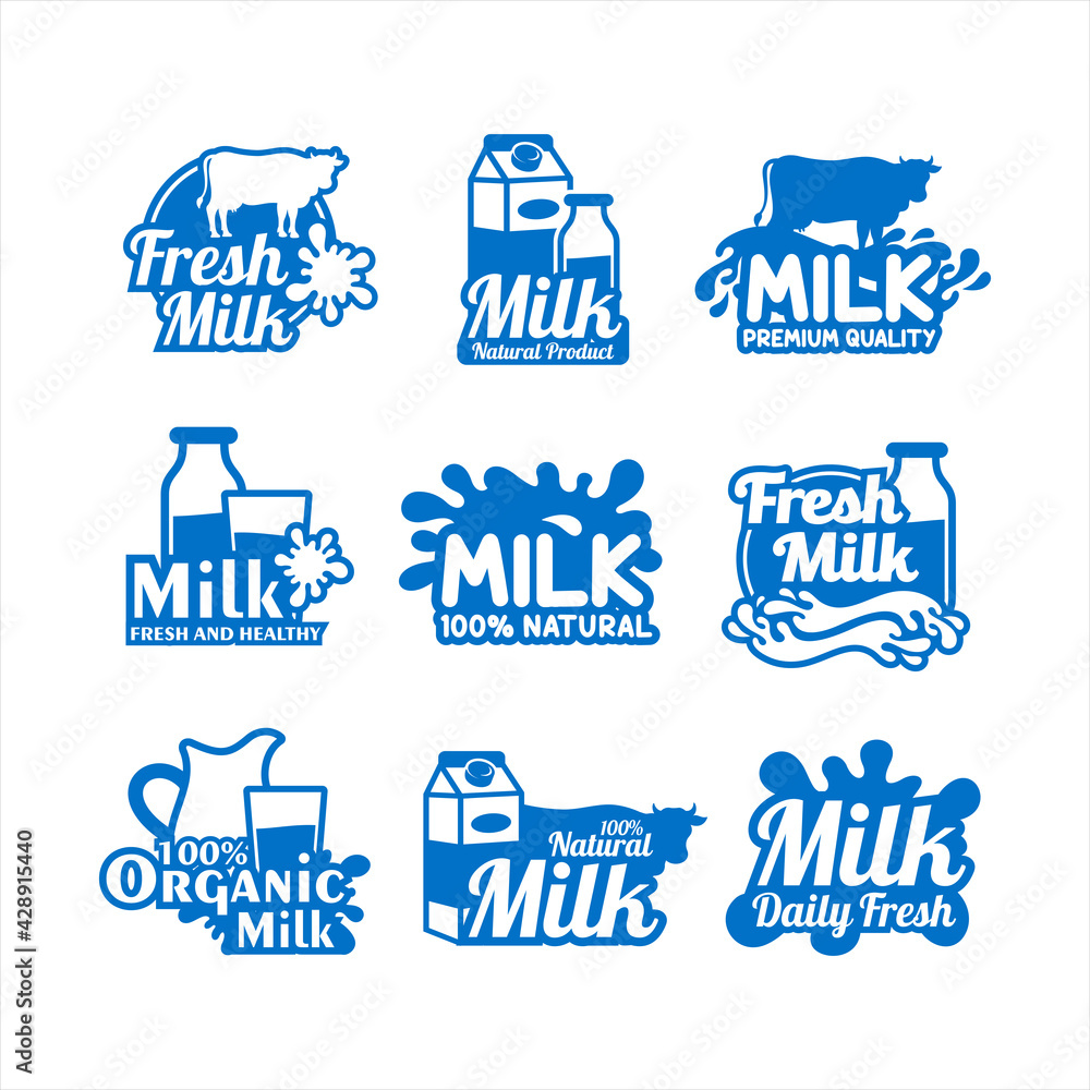 Milk design premium logo collection