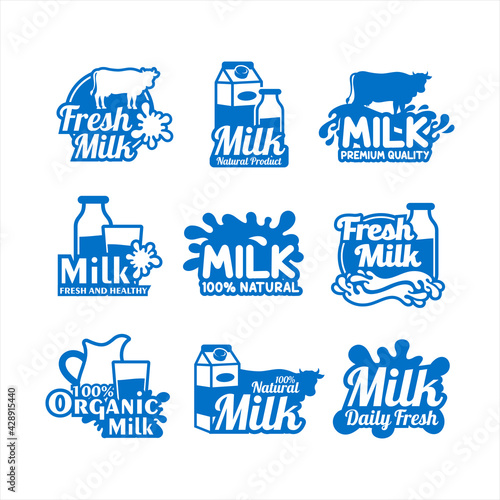 Obraz na płótnie Milk design premium logo collection w salonie