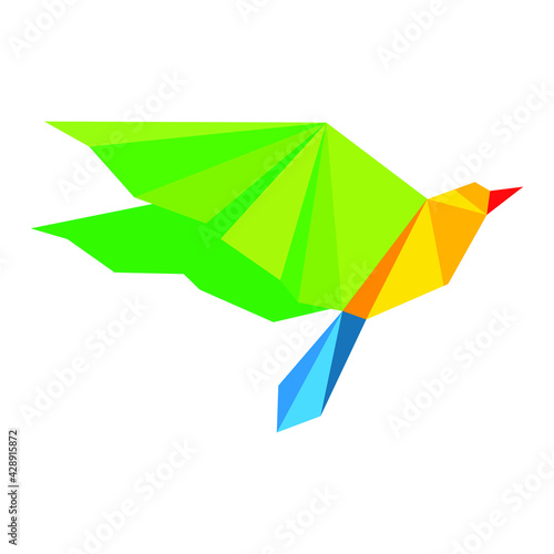 bird and polygon geomotric logo  icon and vector