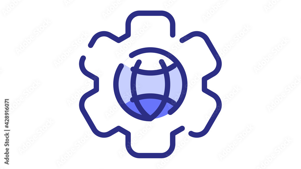 development cogwheel seo internet single isolated icon with dash or dashed line style development cogwheel seo internet single isolated icon with dash or dashed line style