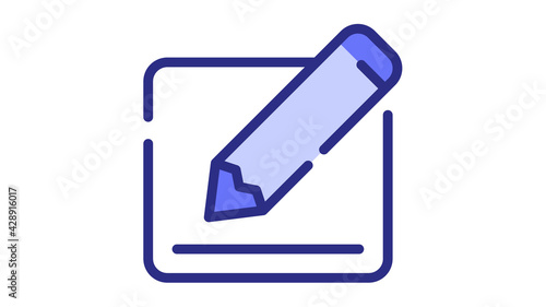 write pen form field single isolated icon with dash or dashed line style