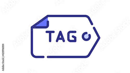 tag tagging seo keyword single isolated icon with dash or dashed line style