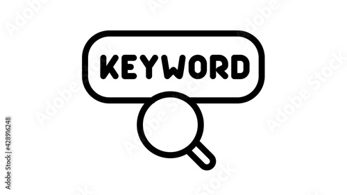 keyword find search seo single isolated icon with outline style