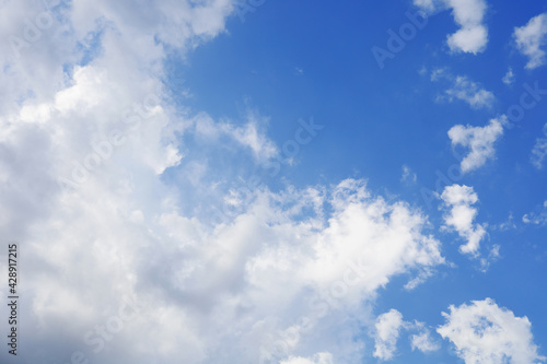 Blue sky with clouds, Natural background.