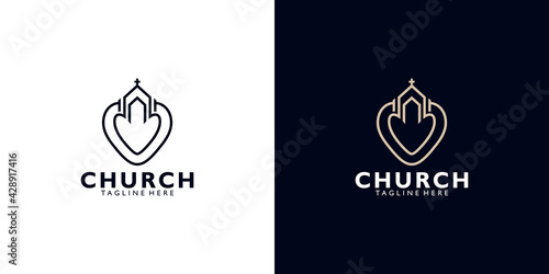 church logo icon vector isolated