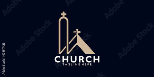 church logo icon vector isolated