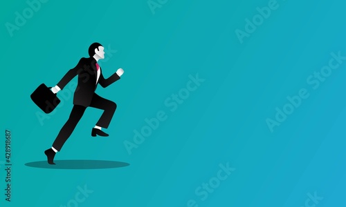 Vector Illustration of Business People Run Towards Success © Be Pro