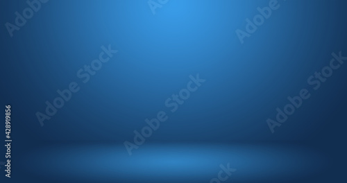 Empty Dark blue room with gradient blue abstract background for display your product
