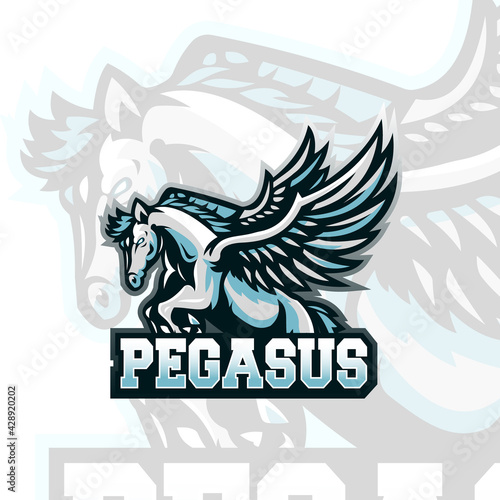 pegasus mascot logo design vector with modern illustration concept style